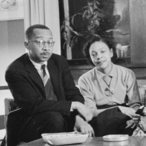  Photograph showing Kenneth and Mamie Clark sitting in their living room